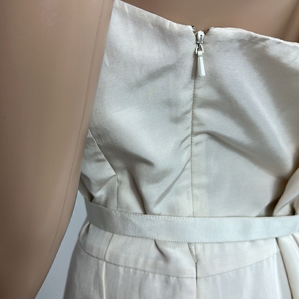 Glint One Ivory Shoulder Cotton Silk Blend Cocktail Dress Size 14 - Picture 6 of 13